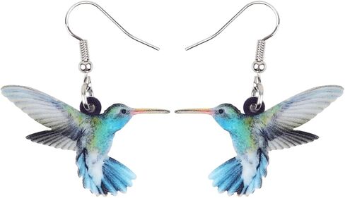 Cute Acrylic Flying Hummingbird Earrings Dangle Drop Blue Bird Animals Jewelry Accessories Charms Gifts in Kuwait