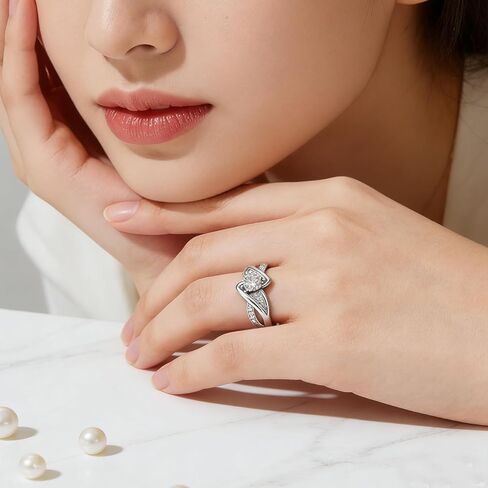 925 Sterling Silver Eternity Band Rings for Her,Cubic Zirconia Gold/Silver Plated Promise Engagement Wedding Ring Jewelry Gifts for Women Bride Teen,Minimalist Twist Trendy Dainty Ladies Rings Size:6-10 in Kuwait