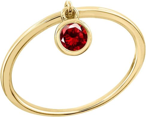 GEMOUR IM Gold plated Round-cut Cubic Zirconia Dangle Birthstone Band Ring in Saudi Arabia