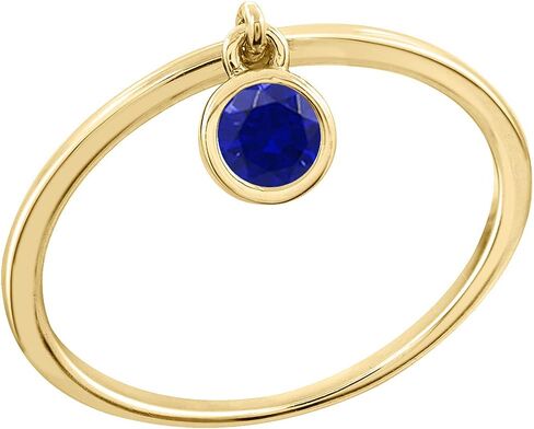 GEMOUR IM Gold plated Round-cut Cubic Zirconia Dangle Birthstone Band Ring in Saudi Arabia