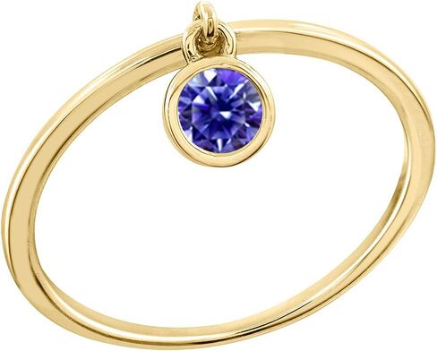 GEMOUR IM Gold plated Round-cut Cubic Zirconia Dangle Birthstone Band Ring in Saudi Arabia