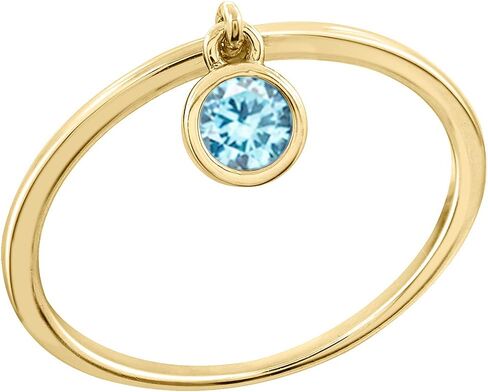 GEMOUR IM Gold plated Round-cut Cubic Zirconia Dangle Birthstone Band Ring in Saudi Arabia