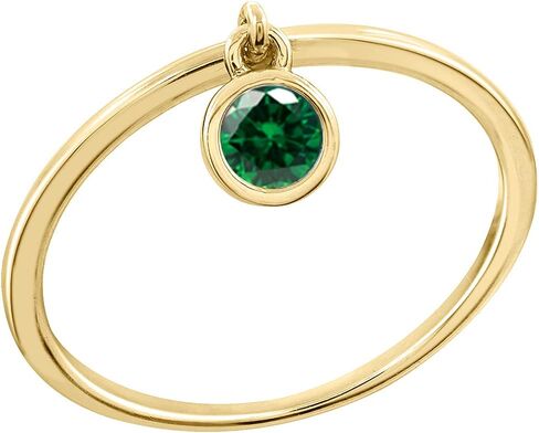 GEMOUR IM Gold plated Round-cut Cubic Zirconia Dangle Birthstone Band Ring in Saudi Arabia