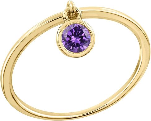 GEMOUR IM Gold plated Round-cut Cubic Zirconia Dangle Birthstone Band Ring in Saudi Arabia
