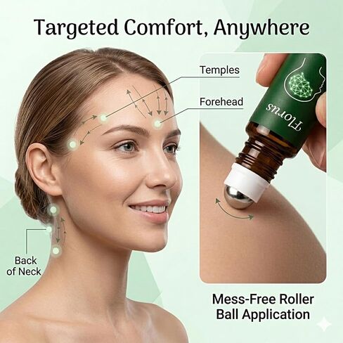 Florus Relief Roll on, Peppermint Oil Head Comfort Stick with Lavender, Chamomile and Magnesium Glycinate (1pcs) in Kuwait