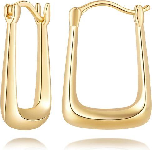 RAYSAM 14K Gold Earrings for Women 14K Gold Hoop Earrings for Women Square Gold Hoops Earring for Womens Square-Inspired Silhouette Hoop Earring for Womens Hoops 24mm in Saudi Arabia