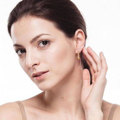 RAYSAM 14K Gold Earrings for Women 14K Gold Hoop Earrings for Women Square Gold Hoops Earring for Womens Square-Inspired Silhouette Hoop Earring for Womens Hoops 24mm in Saudi Arabia