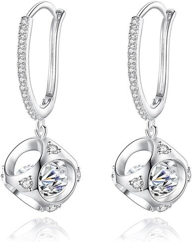 14K Gold Hollow Design Moissanite Hoop Drop Earrings for Women, Unique Jewelry Piece for Daily Wear in Saudi Arabia