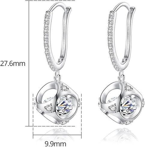 14K Gold Hollow Design Moissanite Hoop Drop Earrings for Women, Unique Jewelry Piece for Daily Wear in Saudi Arabia