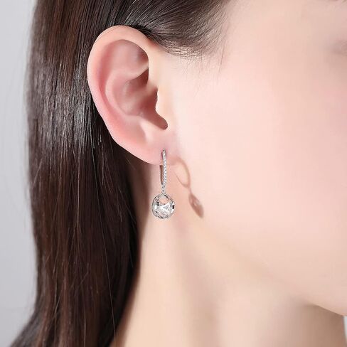 14K Gold Hollow Design Moissanite Hoop Drop Earrings for Women, Unique Jewelry Piece for Daily Wear in Saudi Arabia