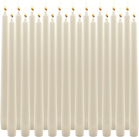 10 PCS Taper Candles: Ivory White Dripless Unscented Smokeless 10 Inch Tall Paraffin Wax Sticks with Cotton Wicks, 7-8 Hours Burning Time for Wedding Christmas Table Decor & Candlestick Holders in Kuwait