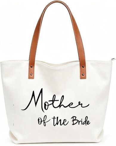Wedding Family Tote Bag with Zipper, Bridal Shower Wedding Party Gifts for Bride Groom Family Members in Saudi Arabia