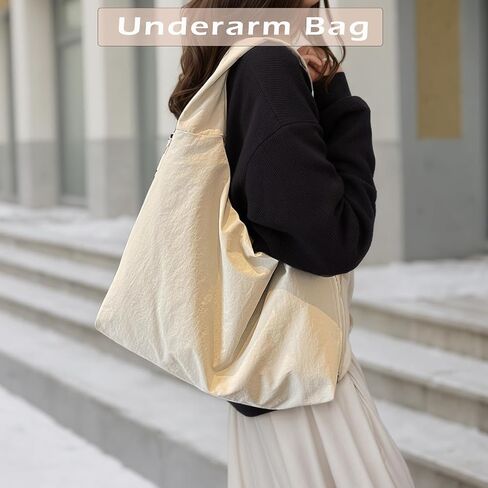 Nylon Slouchy Tote Bag Hobo Bag for Women Crescent Shoulder Bag Casual Shopper Handbag in Saudi Arabia