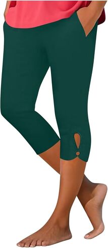 Women’s Capri Leggings 2026 High Waisted Stretchy Yoga Pant with Cutout Hem Soft Workout Leggings Lightweight Ladies Clothing in Kuwait