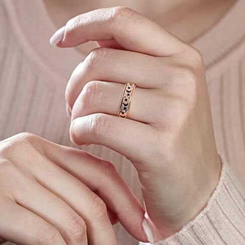 Fidget Ring for Women Spinning Star Moon Spinner Ring Anti Anxiety Stress Rieving Band Ring Adjustable Anxiety Ring in Kuwait