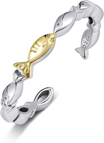Swim Against The Current Ring 925 Sterling Silver Inspirational Hope Ring Inspirational Gifts for Women Best Friend in Kuwait