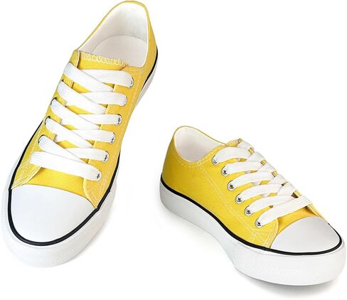 Canvas Shoes for Women Casual Low Top Sneakers, Womens Fashion Classic Lace Up Walking Shoes for Everyday Wear in Kuwait
