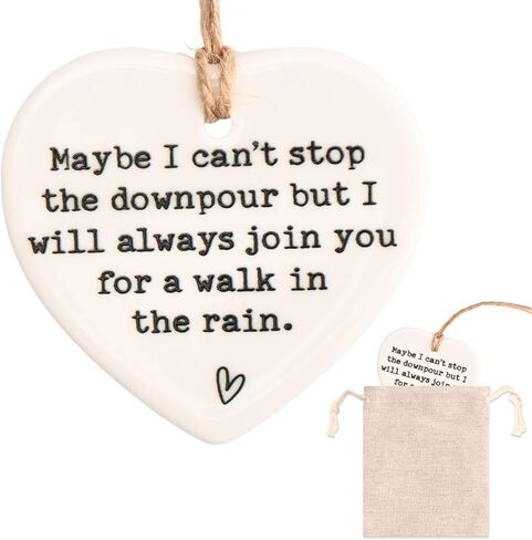 Ceramic Best Friendship Gifts for Women Maybe I Can't Stop the Downpour Plaque Friendship Bestie Gifts for Strong Women Sister Souvenir Hanging Crafts Sign in Saudi Arabia