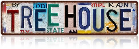 Vintage Tree House Street Sign Wall Decor Metal Tin Signs in Saudi Arabia