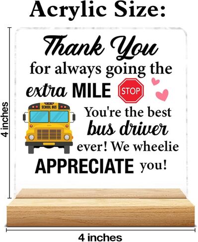Bus Driver Gifts for Men Women, Thank You Appreciation Gifts for School Bus Driver Clear Acrylic Desk Decorative Sign Decor in Saudi Arabia