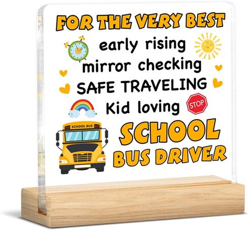 Bus Driver Gifts for Men Women, Thank You Appreciation Gifts for School Bus Driver Clear Acrylic Desk Decorative Sign Decor in Saudi Arabia