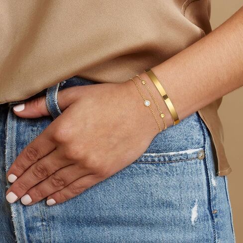 ZHESHY Gold Silver Bracelets for Women Trendy Non Tarnish Dainty 14k Gold Plated Bangle Adjustable Cuff Bracelet Stack Stackable Friendship Bracelets Set Tennis Chain Waterproof Jewelry Gifts in Saudi Arabia