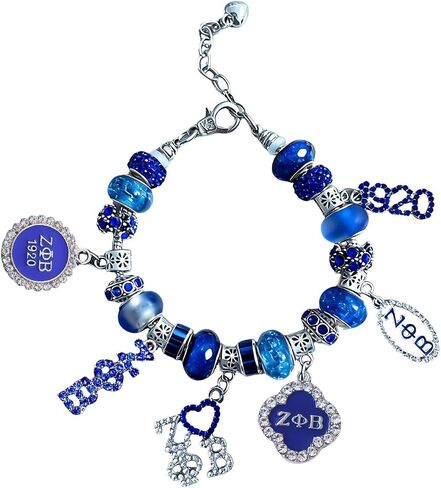 Adjustable Fashion Greek Beaded Rhinestone Sorority Bracelt Jewelry for Women Sisterhood with Pendant in Saudi Arabia
