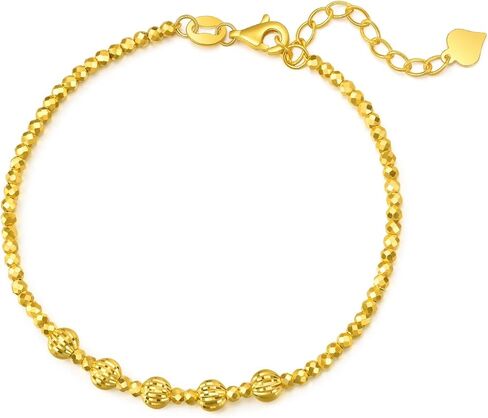 CHOW SANG SANG 999 24K Gold Essence السعر حسب الوزن 3.36 جرام خرز ذهبي، سوار سلسلة خرز للنساء 93853B | 7 بوصات، (18 سم) in Kuwait