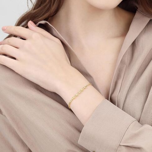 CHOW SANG SANG 999 24K Gold Essence السعر حسب الوزن 3.36 جرام خرز ذهبي، سوار سلسلة خرز للنساء 93853B | 7 بوصات، (18 سم) in Kuwait