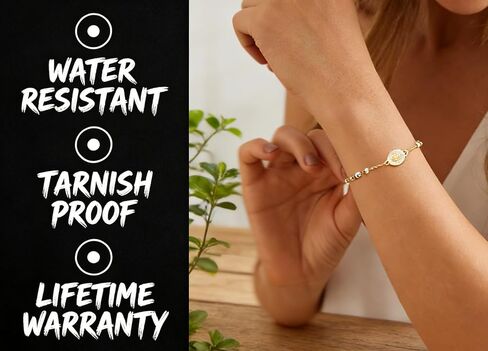 14K Gold Plated Catholic Crucifix Rosary Bracelet for Women | Virgin Mary Jesus Cross Charm Link Chain | Dainty Religious Gift for Confirmation, Baptism, First Communion & Easter in Saudi Arabia