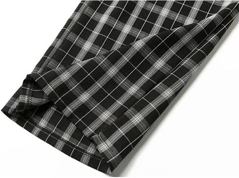 Spring Summer Women's High Waisted Black White Plaid Wide Leg Pants Casual Loose Fit Trousers in Saudi Arabia