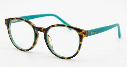 Foster Grant Bryn Round Reading Glasses TEL Teal and Tortoise Frame in Kuwait