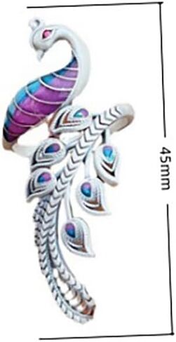 Enamel Phoenix Ring for Women Vintage Phoenix Wrapped Ring Silver Blue Purple Phoenixs Ring Animal Open Band Finger Rings Elegant Colorful Jewelry in Saudi Arabia