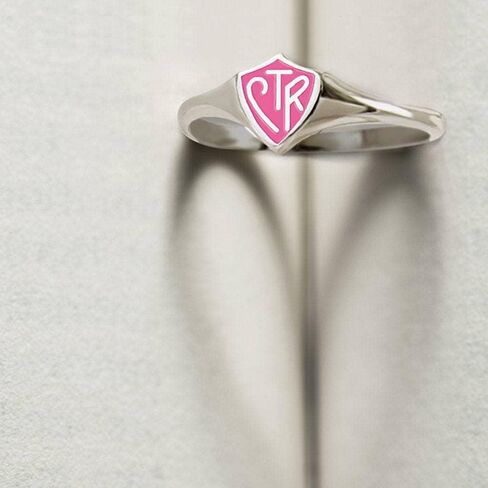 Mini Pink Shield LDS CTR Ring by Ringmasters | Choose the Right Faith Ring | Keepsake LDS Jewelry in Kuwait