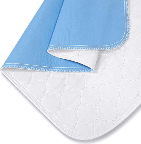 4-Layer Ultra Soft Quilted Bed Pads, 18" x 24" (3 Pack), Heavy Absorbency Underpad, Machine Washable, Mattress Protection for Elderly Seniors, Kid and Pets in Saudi Arabia