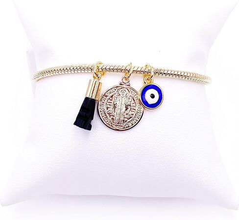 LESLIE BOULES St. Benedict Bracelet for Women Evil Eye Charm & Genuine Azabache Stone in Kuwait
