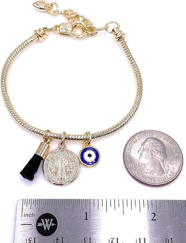 LESLIE BOULES St. Benedict Bracelet for Women Evil Eye Charm & Genuine Azabache Stone in Kuwait