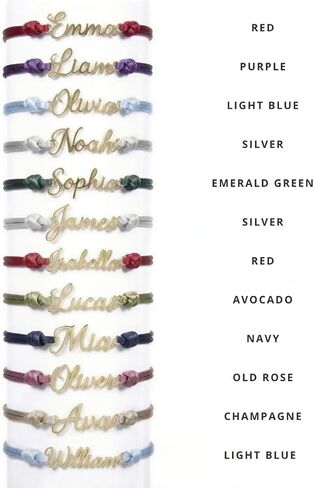 MignonandMignon Custom Name Bracelet for Women Personalized String Bracelet | Dainty Satin Cord Name Jewelry | Birthday Mothers Day Gift for Mom Daughter Friend Her in Kuwait
