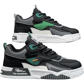 Men's Casual Skateboard Sneakers - Low Top, Round Toe, Lace-Up, Pu Upper, Daily & Casual Wear in Saudi Arabia