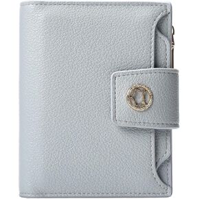 FOXLOVER PendantChain Zipper Small Wallet Women RFID Blocking Credit Card Bifold Wallet Business Card Holder with ID Window(Red) in Saudi Arabia