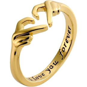 Hand Heart Ring Creative Adjustable Silver Sweet Love Heart Gesture Finger Ring Promise Couple Friendship Valentines Jewelry for Women Friends in Saudi Arabia