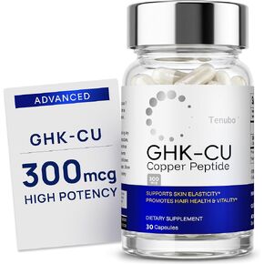 كبسولات الببتيد النحاسية GHK-Cu 300 ميكروجرام، تركيبة الدهون الدهنية، دعم الكولاجين لمرونة الجلد وصحة الشعر، نباتي، 30 قطعة in Kuwait