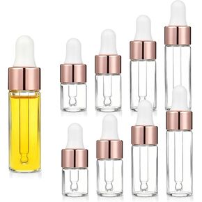 8 Pack Eye Dropper Bottle Rose for Essential Oils Mini Dropper Bottle Glass Vials Bottles Empty Travel Oil Droppings Bottles with Cap for Essence Liquid Cosmetic Containers (2ml, 3ml, 4ml, 5ml) in Saudi Arabia