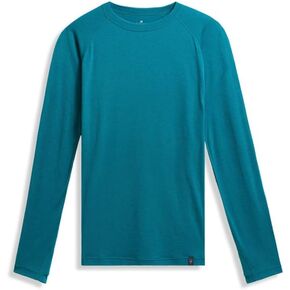 IBEX Woolies Pro Tech Crew Neck Merino Wool Shirt for Men | Long Raglan Sleeve T-Shirt with Thumbholes & Flatlock Stitching | Thermal Base Layer Ideal for Winter | Lake Effect (XL) in Saudi Arabia