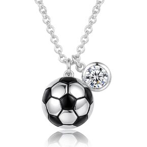 Necklace for Men Football Baseball Basketball Stainless Steel Chain in Gold Silver,Plated 3D Football/Soccer/Basketball/Volleyball Pendant Jewelry with Delicate in Saudi Arabia