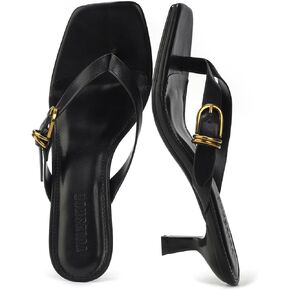 YULVSHOE Women's Kitten Heels Square Open Toe Flip Flop 2 Inch Thong Heels Heeled Sandals for Women in Saudi Arabia