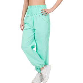 Zenana Windbreaker Jogger Pants with Zip Closure Side Functional Pockets in Saudi Arabia