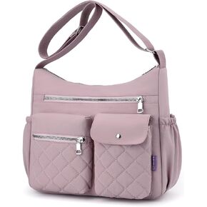 Crossbody Bag for Women Casual Quilted Handbag Nylon Waterproof Travel Purse Trendy Ladies Multipocket Shoulder Bag in Saudi Arabia