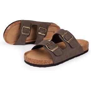FANTURE Kids Sandals Boys Girls Slide Summer Non-slip Cork Footbed Sandal Slip on Slippers with Adjustable Straps for Indoor & Outdoor in Saudi Arabia