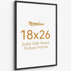 Heimlove 4x11 Picture Frame, High-End Natural Oak 4 x 11 Wooden Frame with Tempered Glass, 4x11 Wood Photo Frame for Wall or Tabletop, Wall Hook Included for Photo and Prints, Black in Saudi Arabia